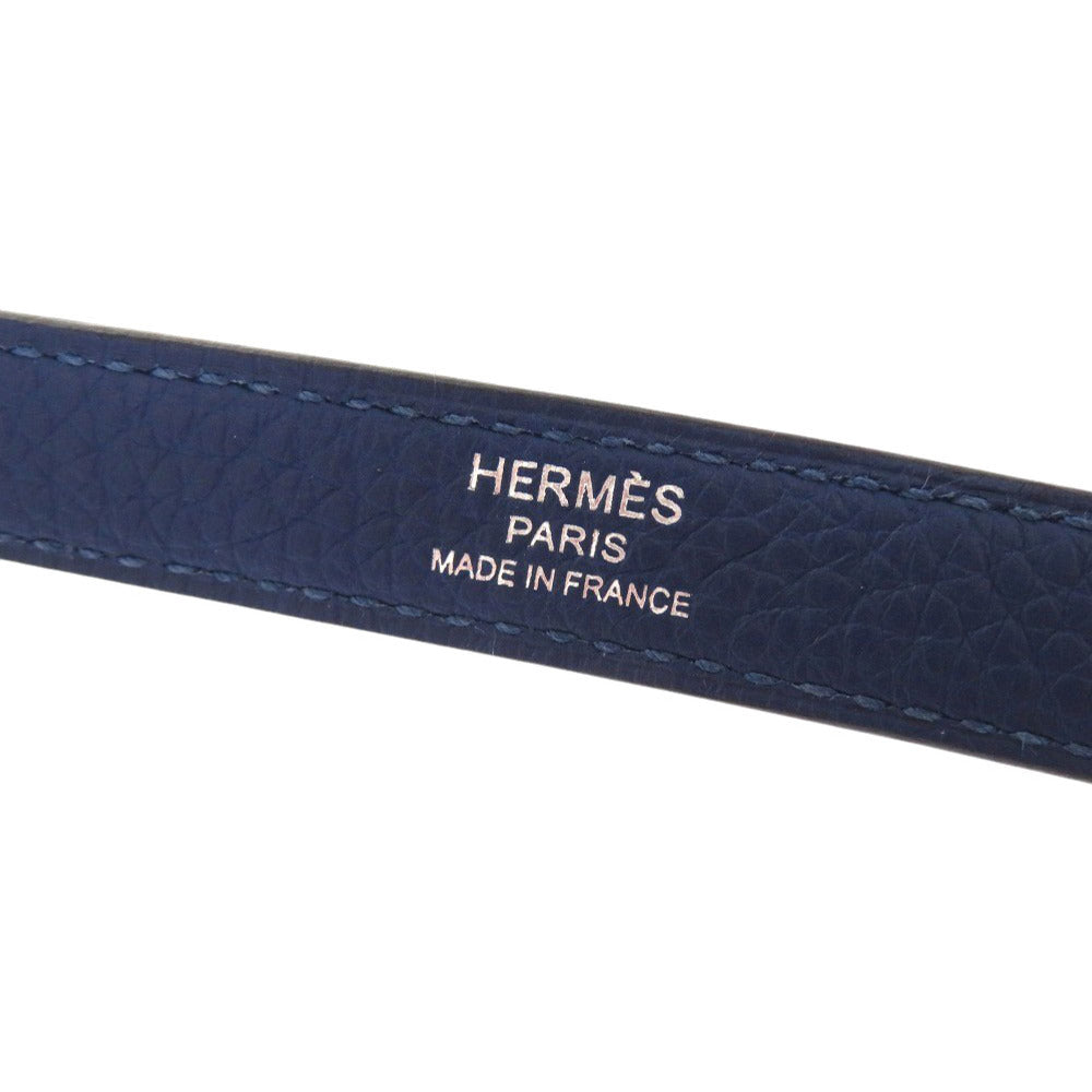 HERMES Shoulder strap Taurillon Clemence deep blue Kelly strap Women