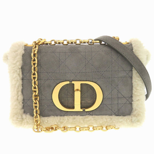 Christian Dior Shoulder Bag Mouton, Suede gray ChainShoulder Bag caro Women