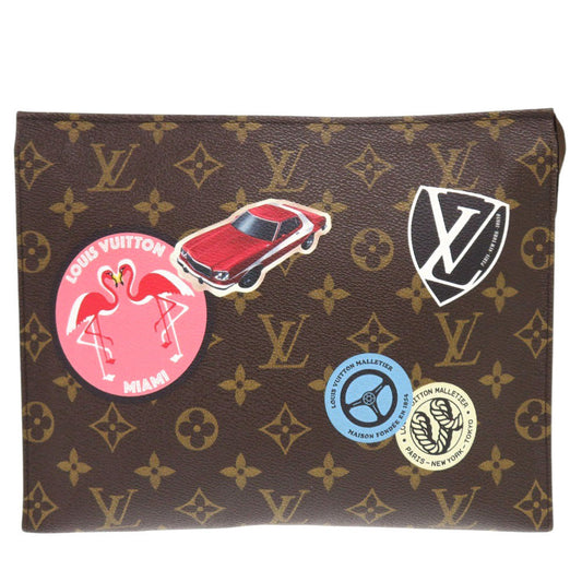 LOUIS VUITTON Clutch bag Monogram canvas Brown World Tour Monogram posh toilette