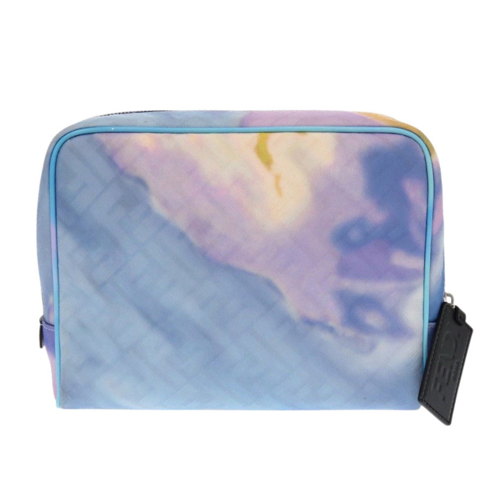 FENDI business bag 7N0116 Fabric , Calfskin Light blue Zucca Pattern Marble FF Logo Pouch unisex(Unisex)