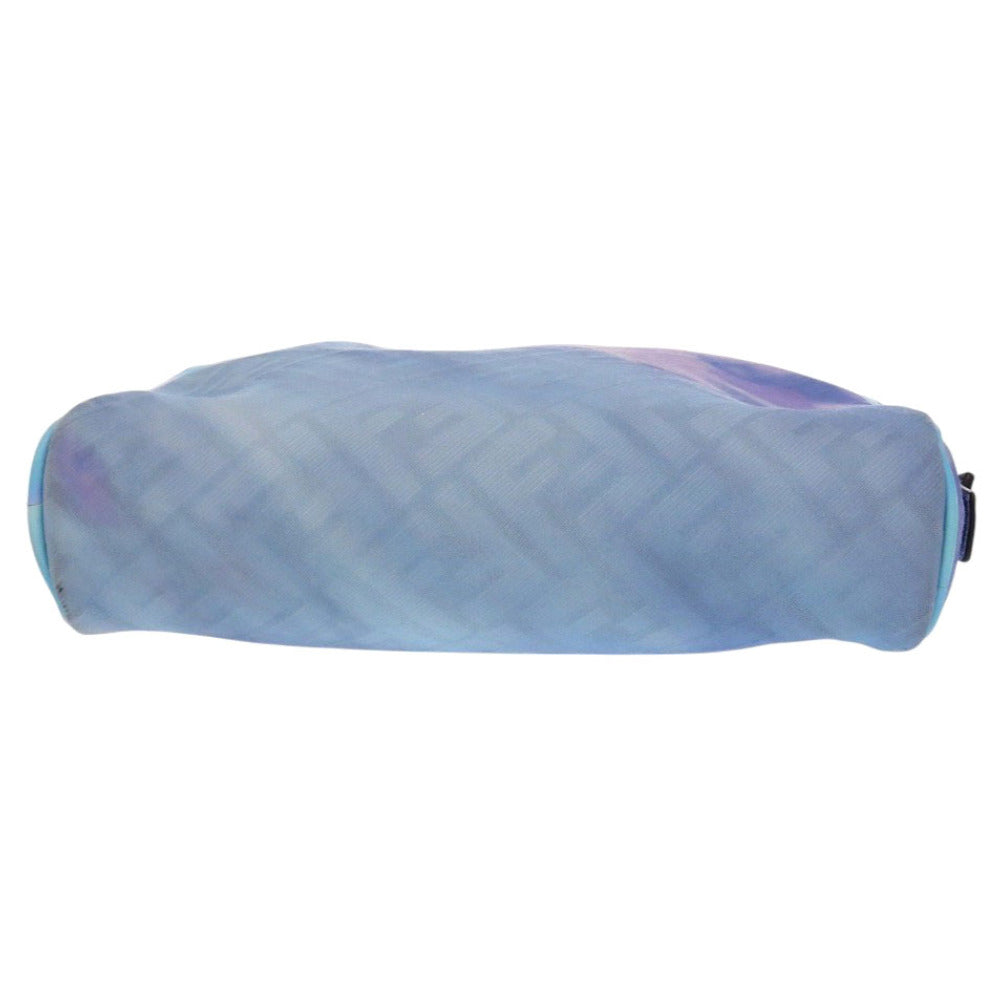 FENDI business bag 7N0116 Fabric , Calfskin Light blue Zucca Pattern Marble FF Logo Pouch unisex(Unisex)