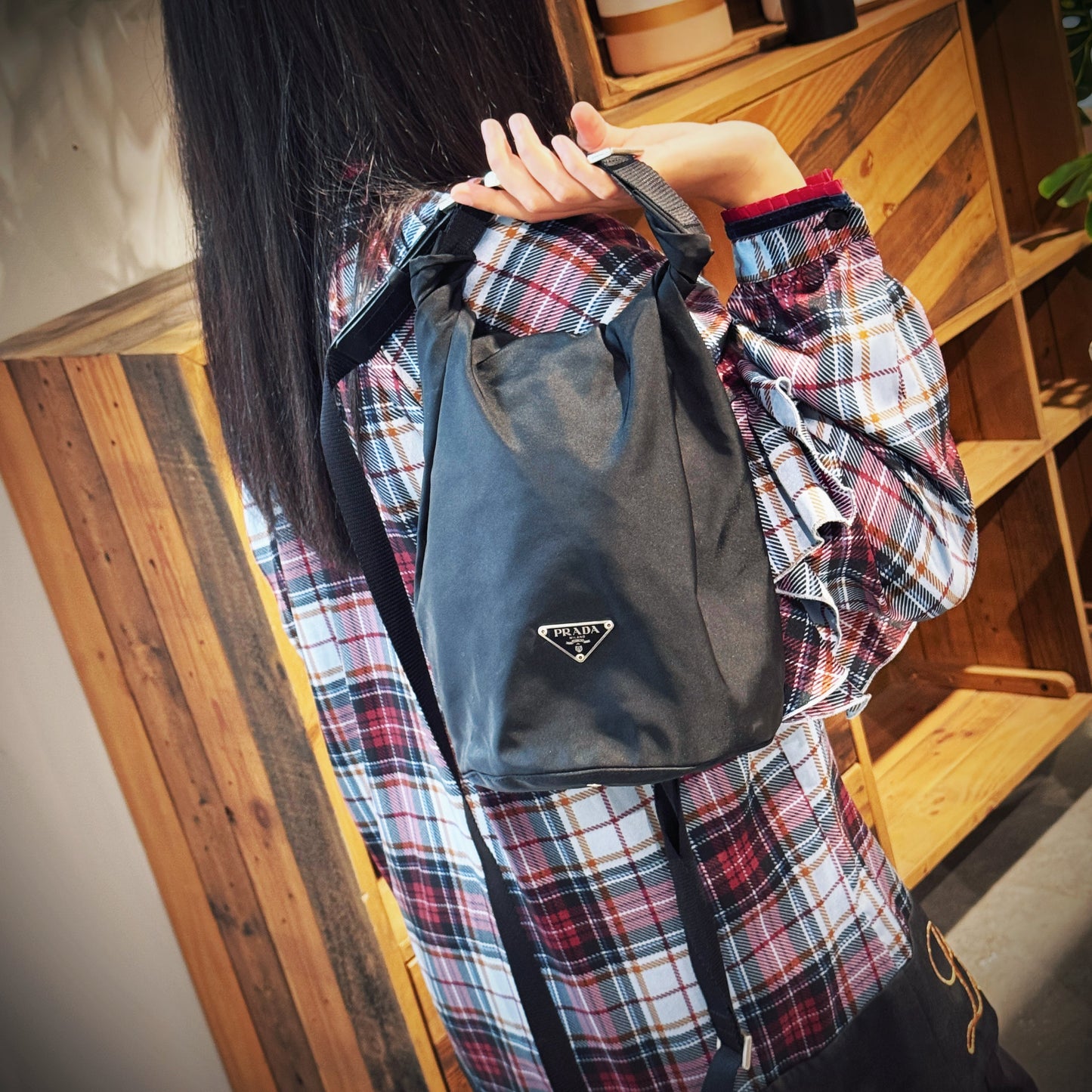 Prada Vela Nylon Shoulder Bag TWS