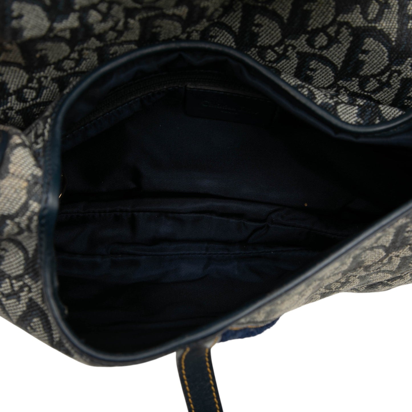 Blue Dior Diorissimo Canvas Double Saddle Bag