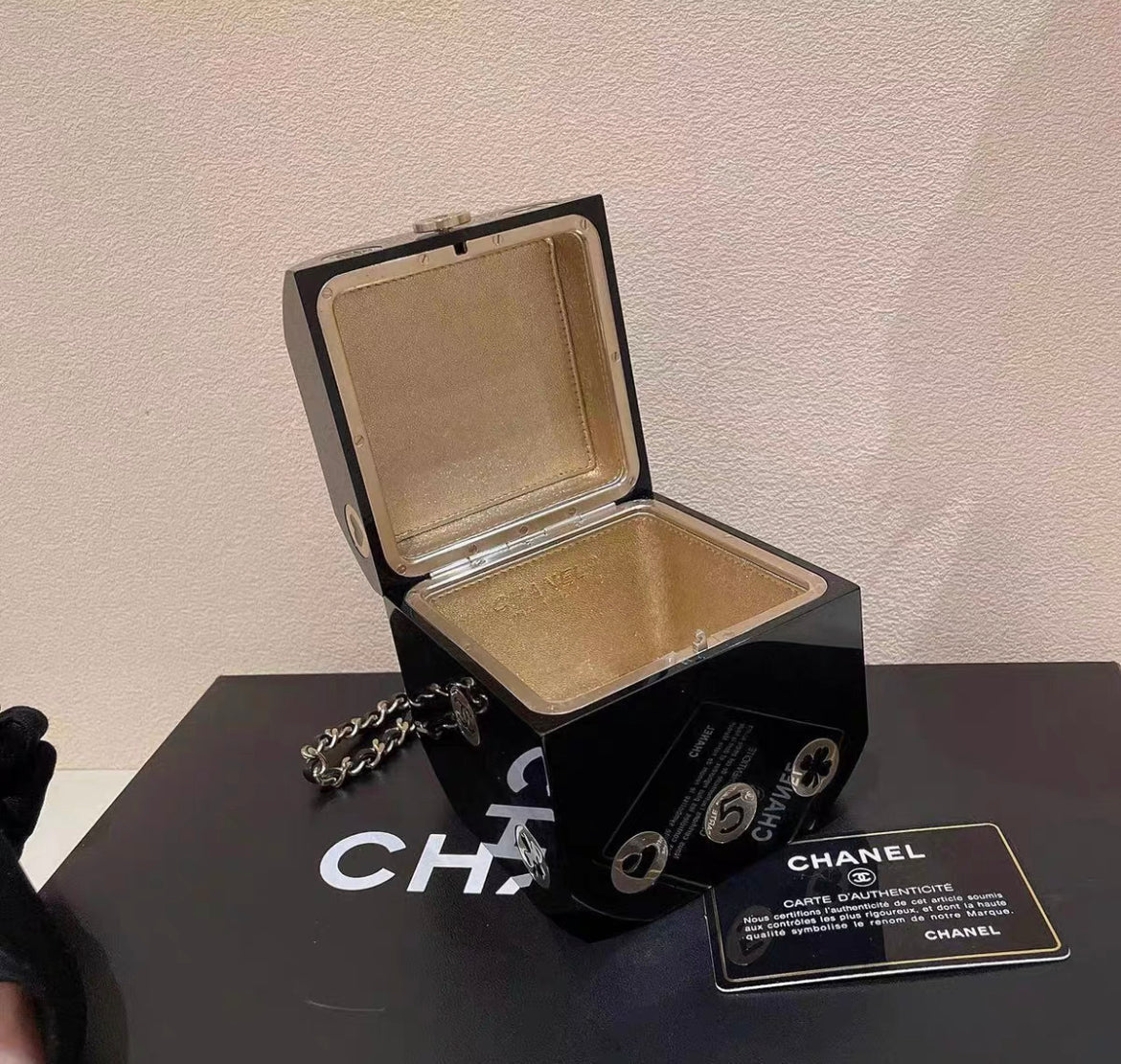 Chanel MinaudiÃ¨re Limited Edition Casino Dice Black Gold-Tone Hardware
