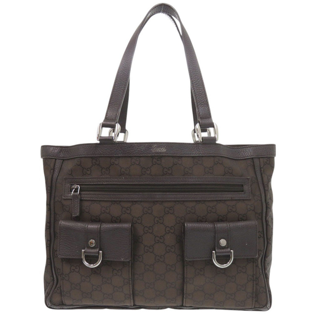 GUCCI Tote Bag 268639 Nylon Brown Abbey Women
