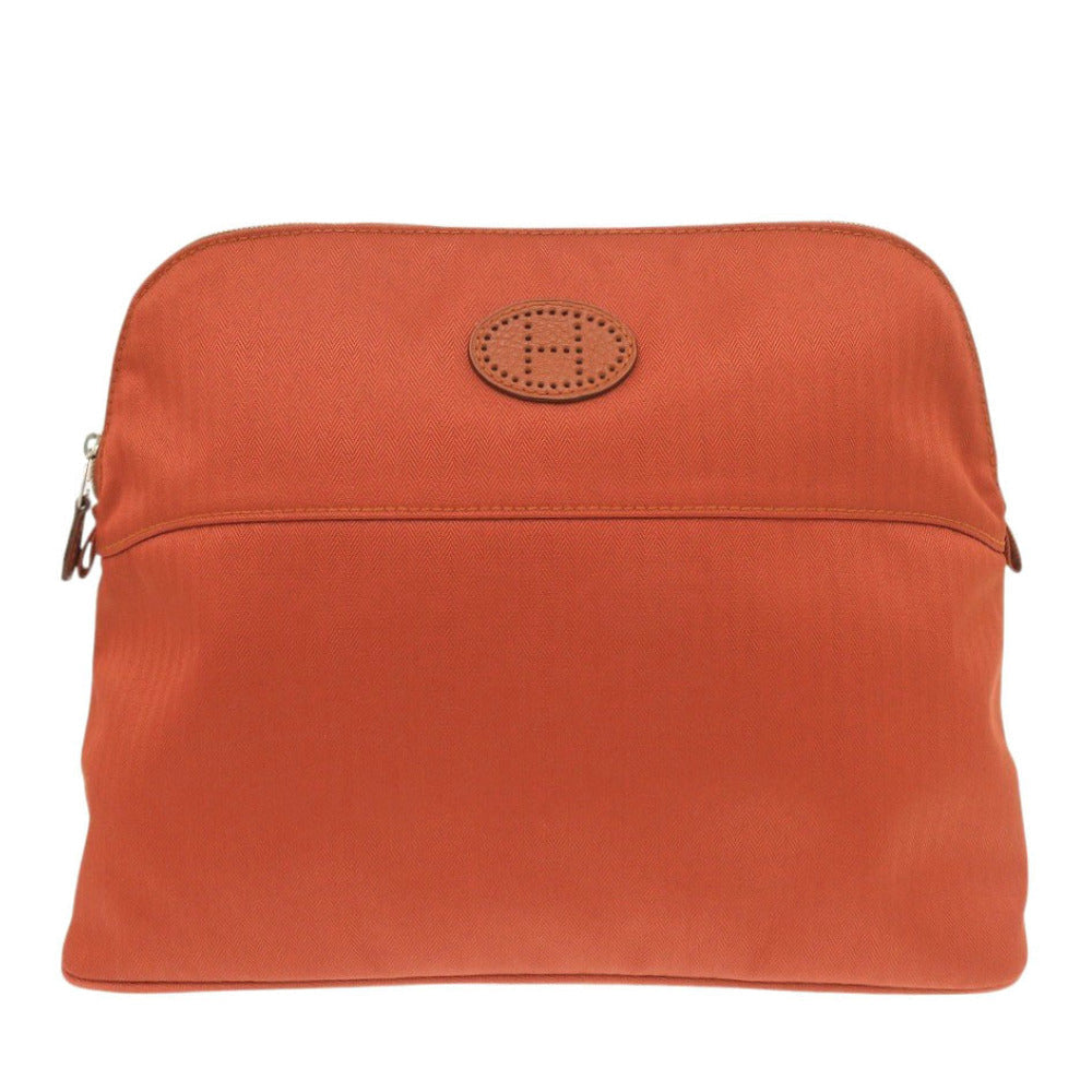 HERMES Pouch cotton Orange Bored porch GM Women