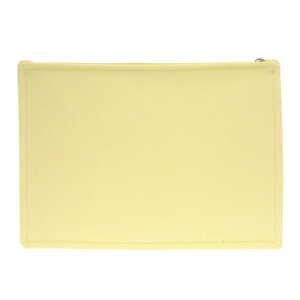 HERMES Pouch cotton yellow H Tissage Flat Pouch Women