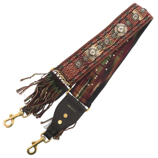 Christian Dior Shoulder strap Canvas, Leather Red Medallion