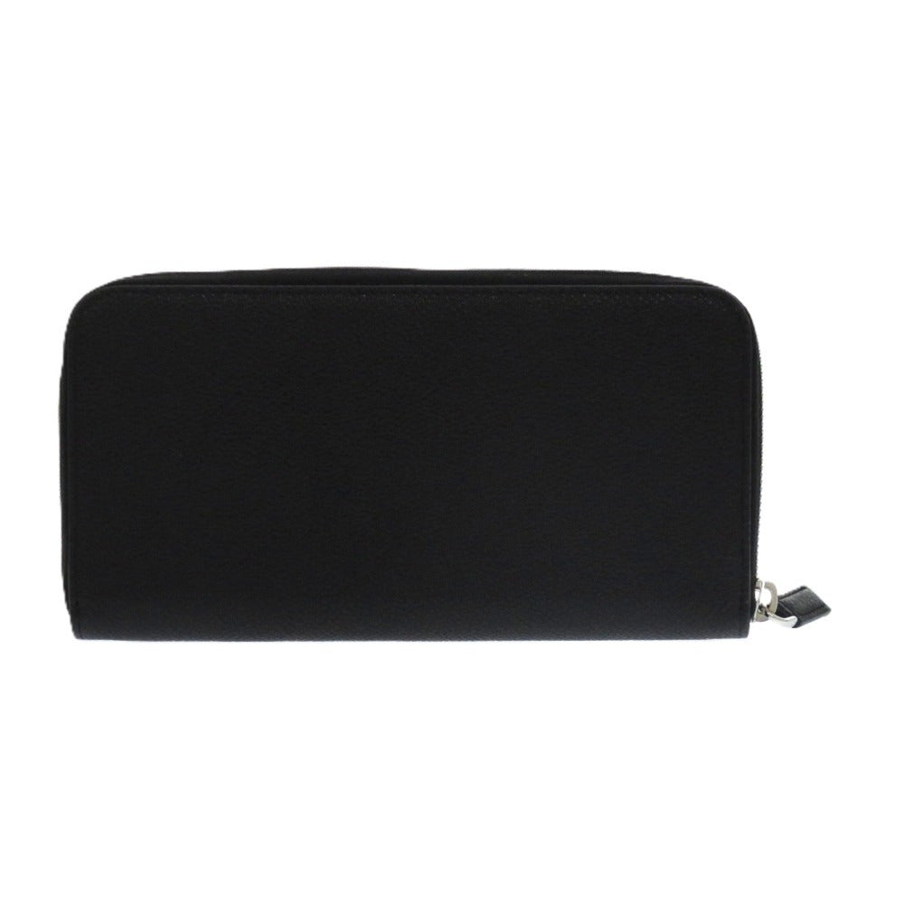 PRADA Long Wallet Purse 2ML317 leather black Soft Calf Triangle