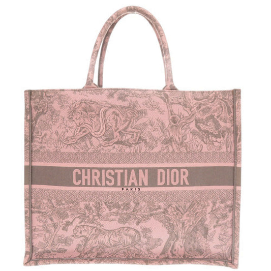 Christian Dior Tote Bag canvas pink book tote large