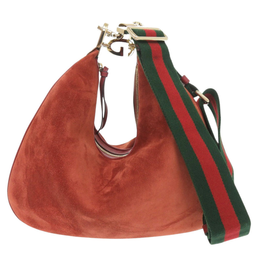 GUCCI Shoulder Bag 702823 Suede Red type Attache