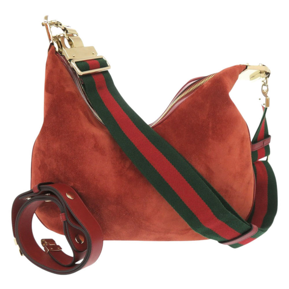 GUCCI Shoulder Bag 702823 Suede Red type Attache