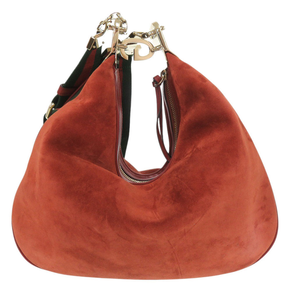 GUCCI Shoulder Bag 702823 Suede Red type Attache