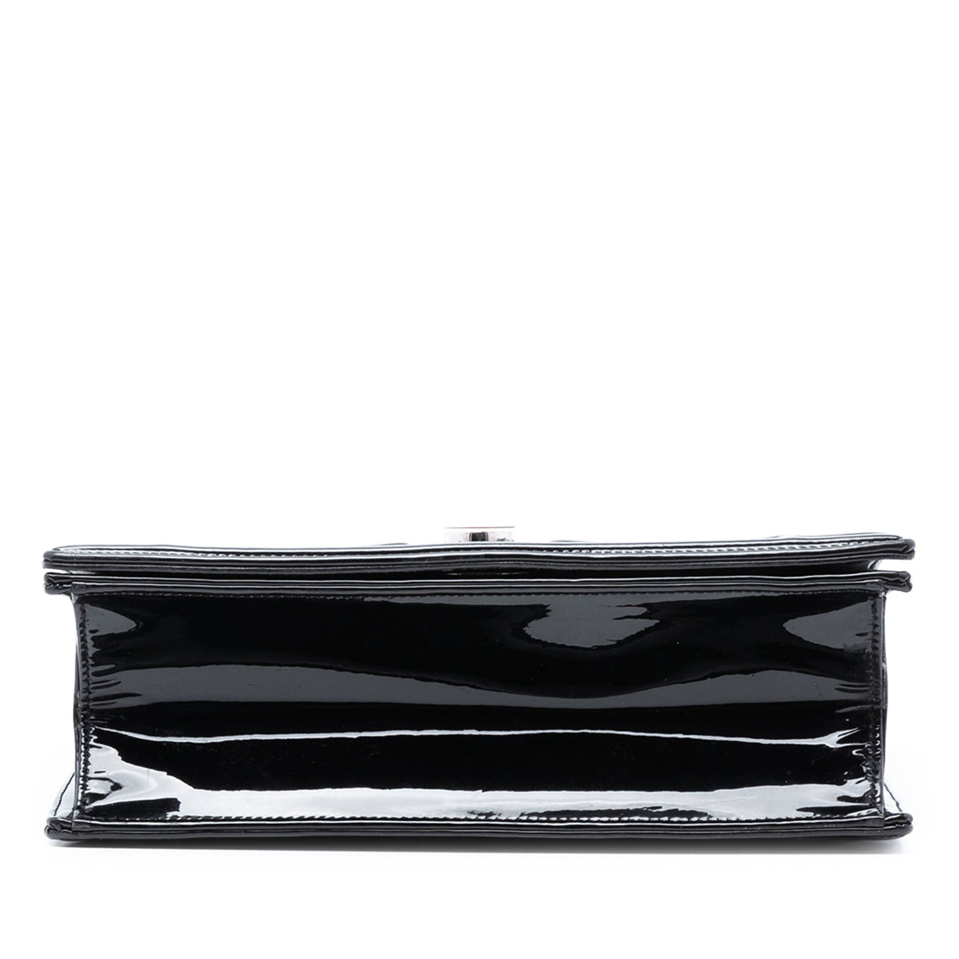Black Dior Medium Patent Diorama Flap Crossbody Bag