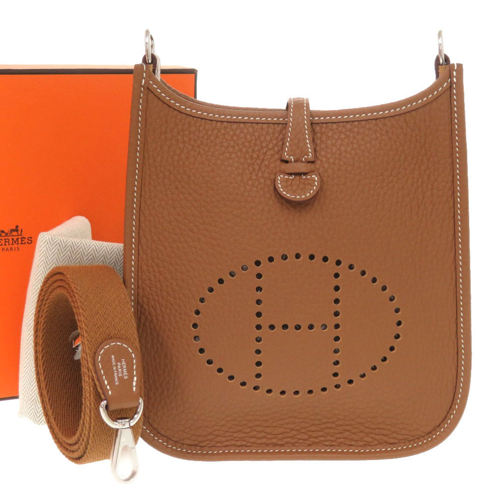 HERMES Shoulder Bag Taurillon Clemence gold Evelyn TPM Amazone