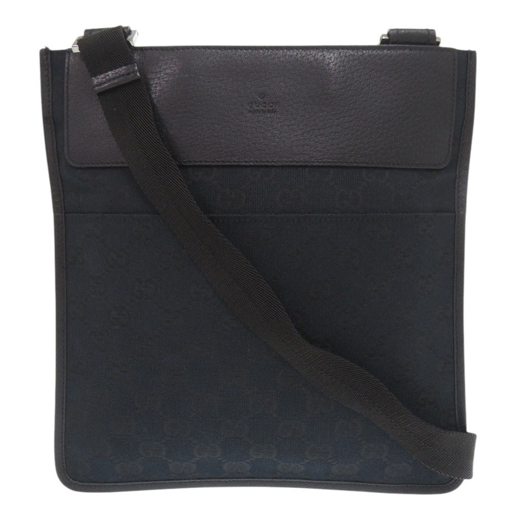 GUCCI Shoulder Bag 27639 GG canvas, leather black