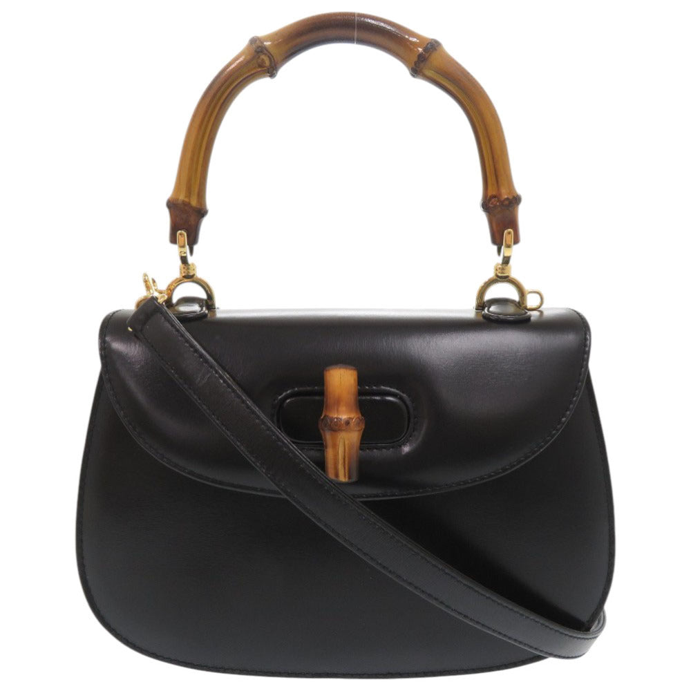 GUCCI Handbag 000 46 0188 leather black Bamboo Women