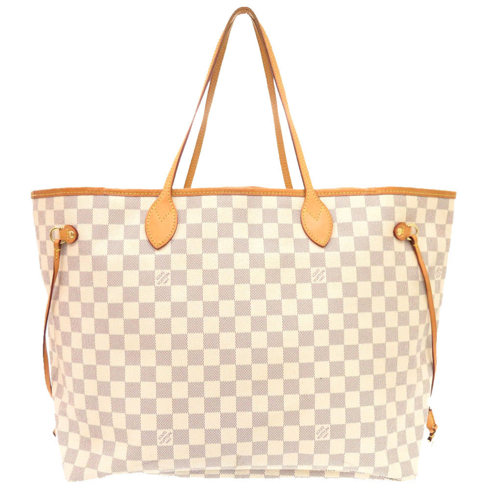 LOUIS VUITTON Tote Bag Damier Azur Canvas white Damier Azur Neverfull GM with pouch