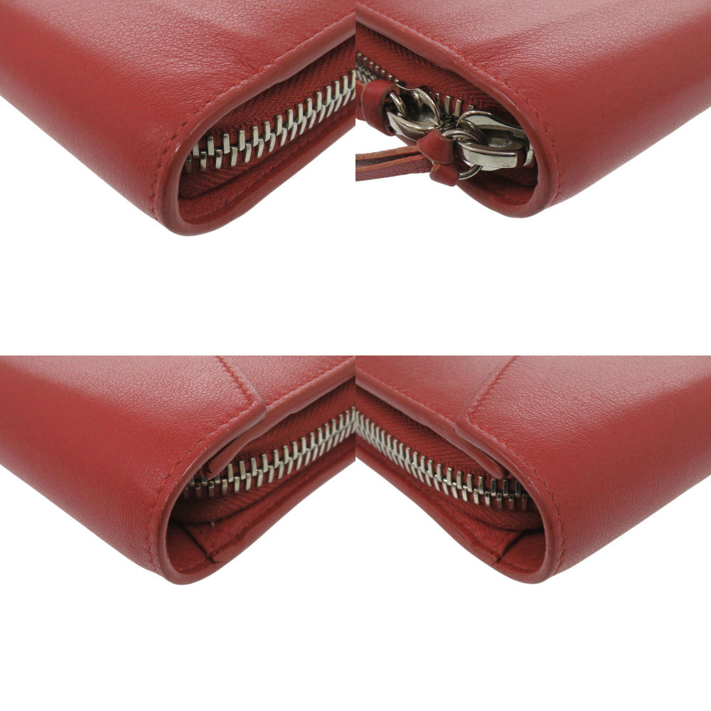 BALENCIAGA Long Wallet Purse 371661 Calfskin Red Women