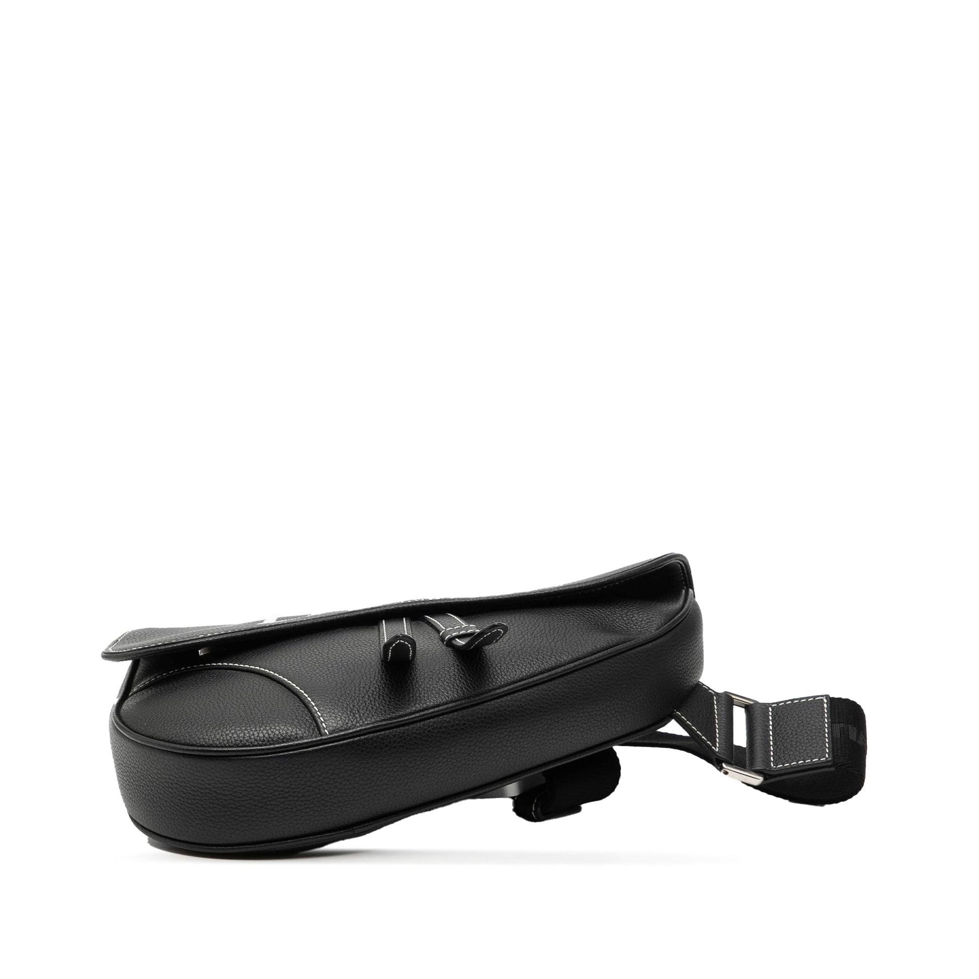 Black Dior Alex Foxton Grained Calfskin Saddle Bag