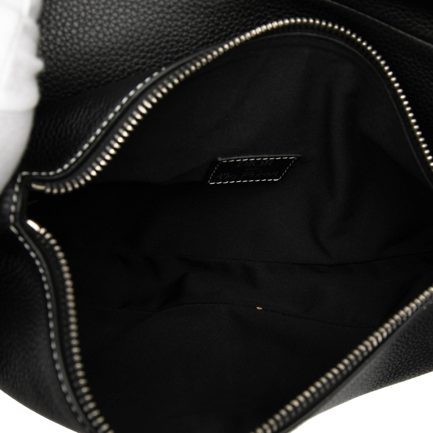 Black Dior Alex Foxton Grained Calfskin Saddle Bag