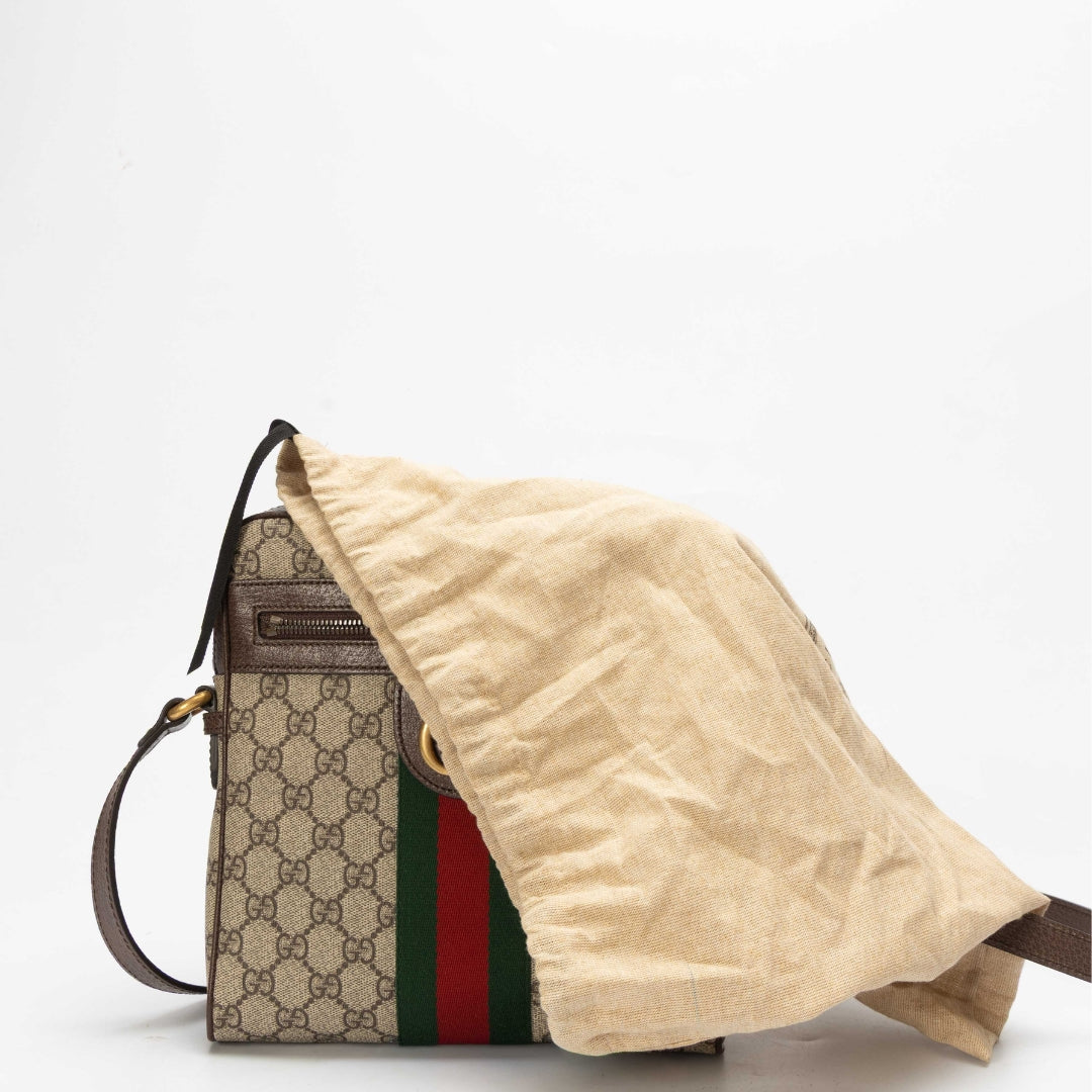 Gucci Leather Canvas Shoulder Bag