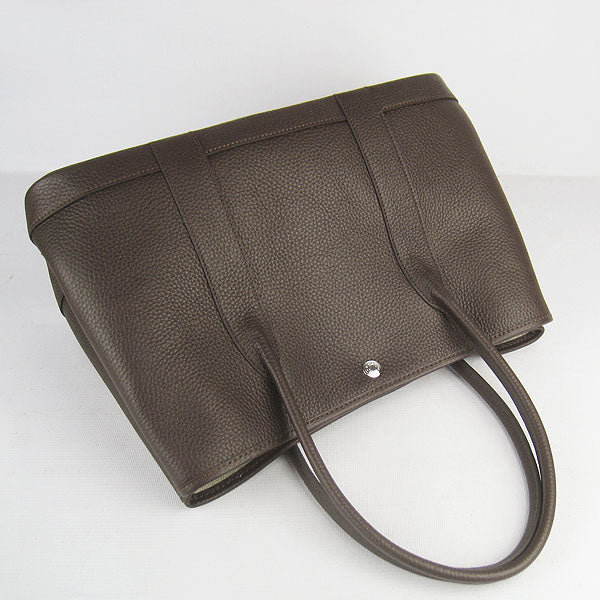 Luxury Hermes garden party handbag dark coffee