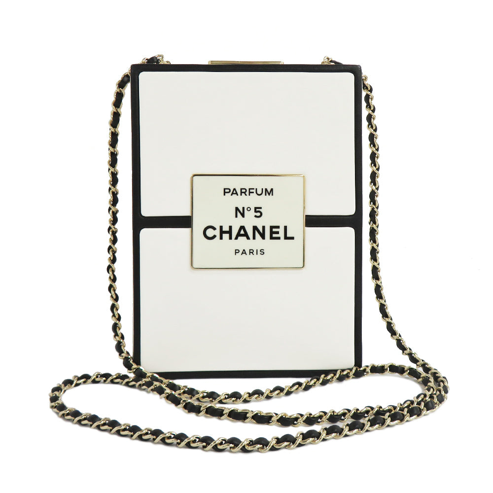 Chanel Chain Shoulder Bag .5 Box White Black G GD Gold Tools 31st White Black Perfume Box Mini-Bags