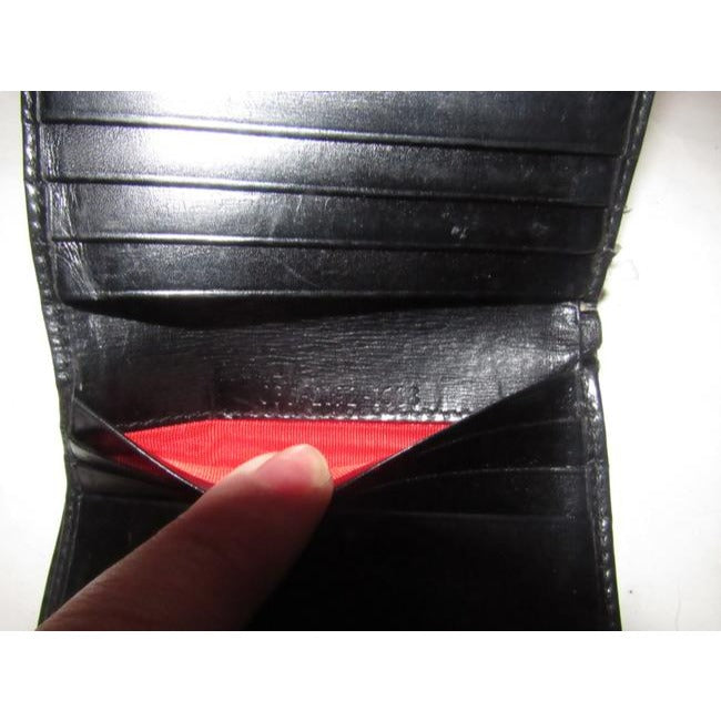 Gucci Navy Leather Exterior With Red Leather Lining And Gold Horseshoe Accent Walletdesigner
