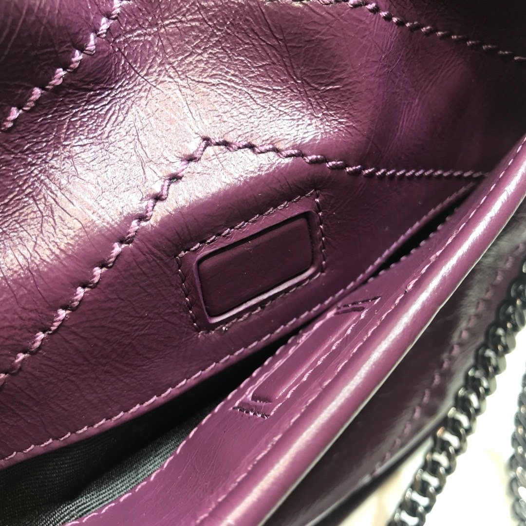 Yves Saint Laurent Niki Baby Chain Bag In Crinkled Dark Violet