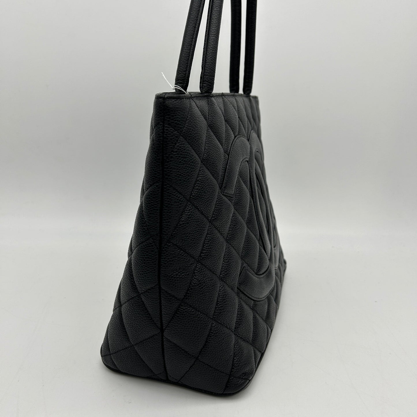 Chanel Black Caviar Medallion Tote Handbag 2001-2003