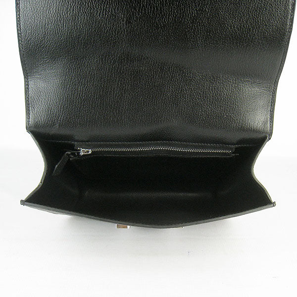 Luxury Hermes Constance Cowskin Leather Bag black silver