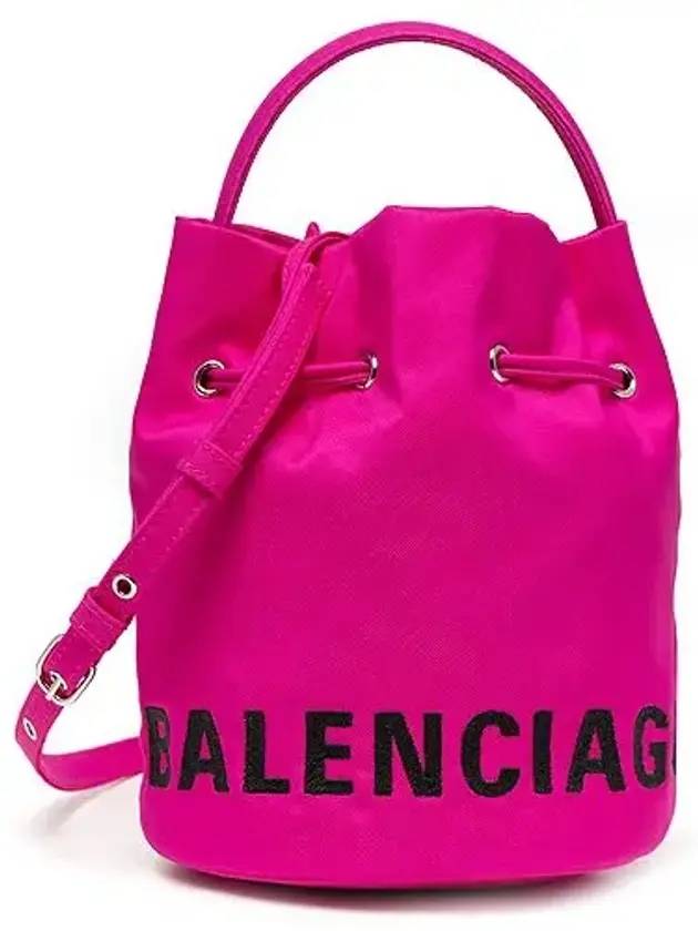 Luxury Balenciaga Trending 2026 Logo Drawstring Bucket Bag Pink
