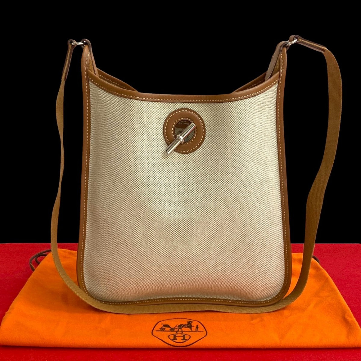 HERMES Shoulder Bag Tower ash Brown Vespa PM