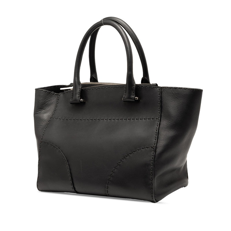 Prada Triangle Logo Plate Leather 2way Handbag