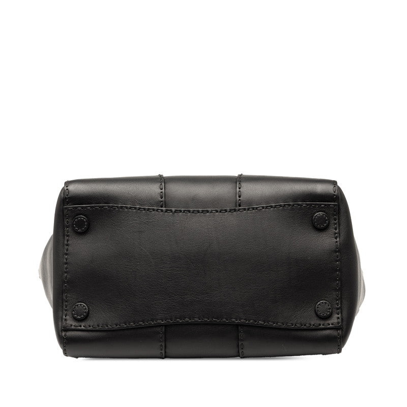Prada Triangle Logo Plate Leather 2way Handbag