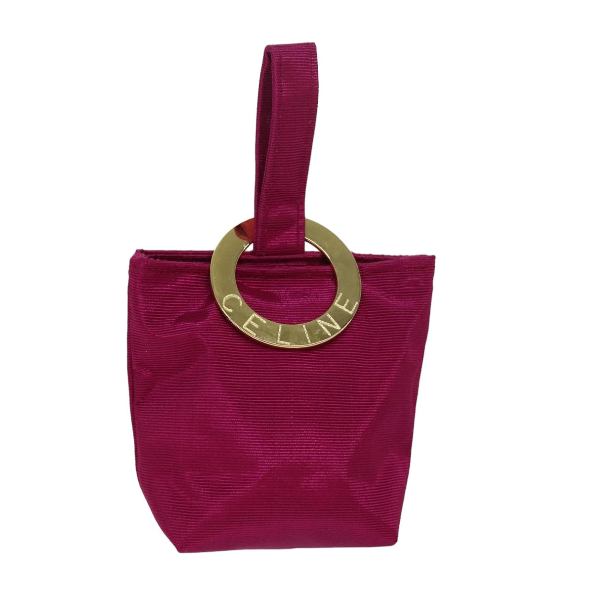 Luxury CELINE Circle Pouch Nylon Pink 80056