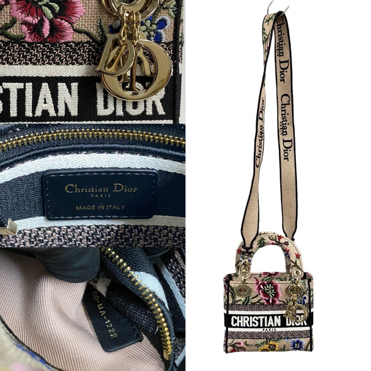Dior Shoulder Bag canvas beige Lady Dee-Lite Mini