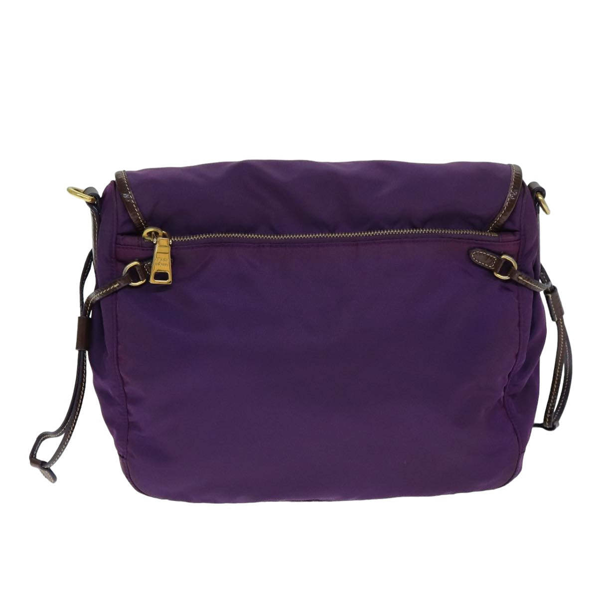 PRADA Nylon Shoulder Bag Purple Auth 80101