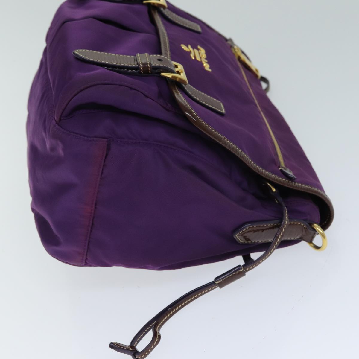 PRADA Nylon Shoulder Bag Purple Auth 80101
