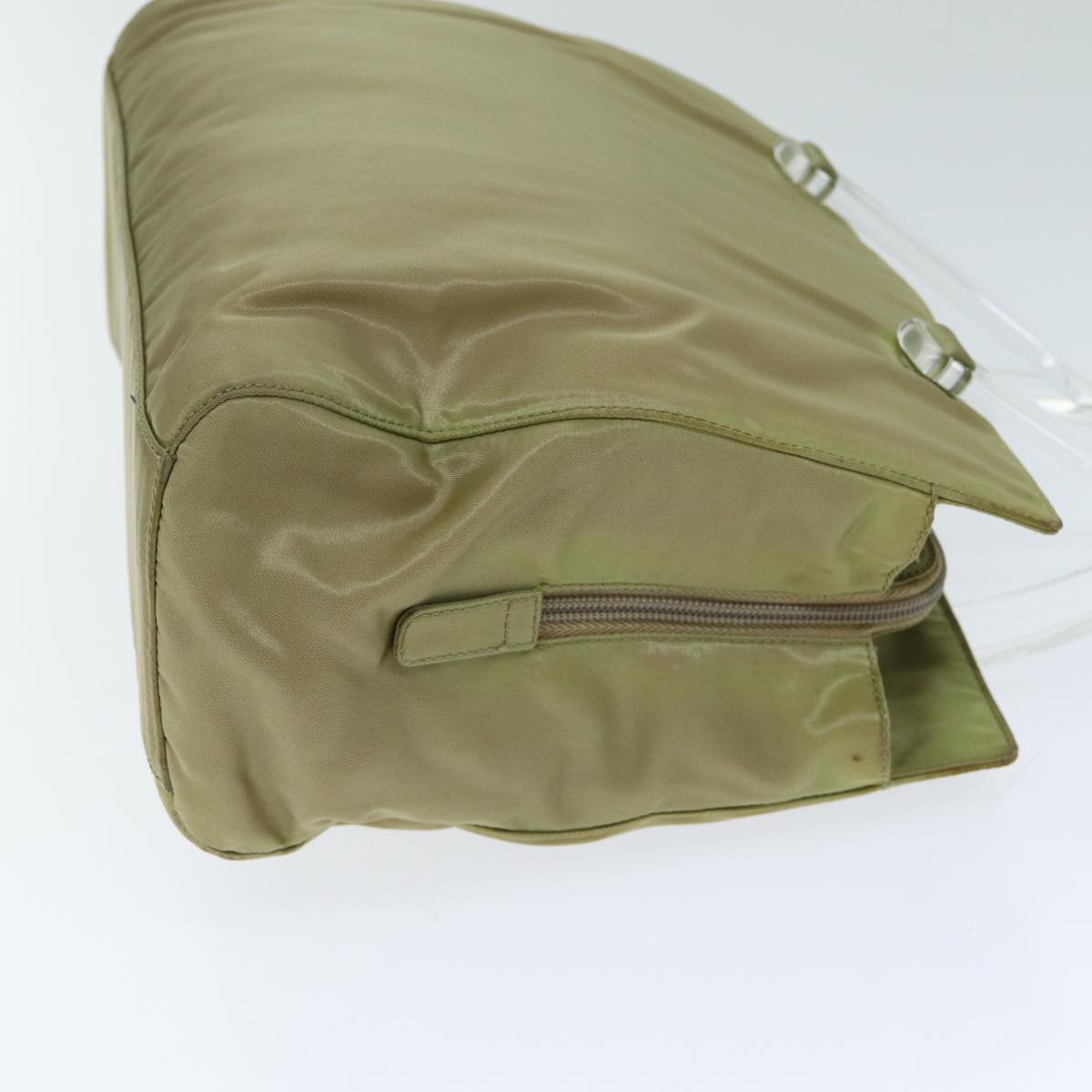 PRADA Nylon Hand Bag Beige Auth 80104