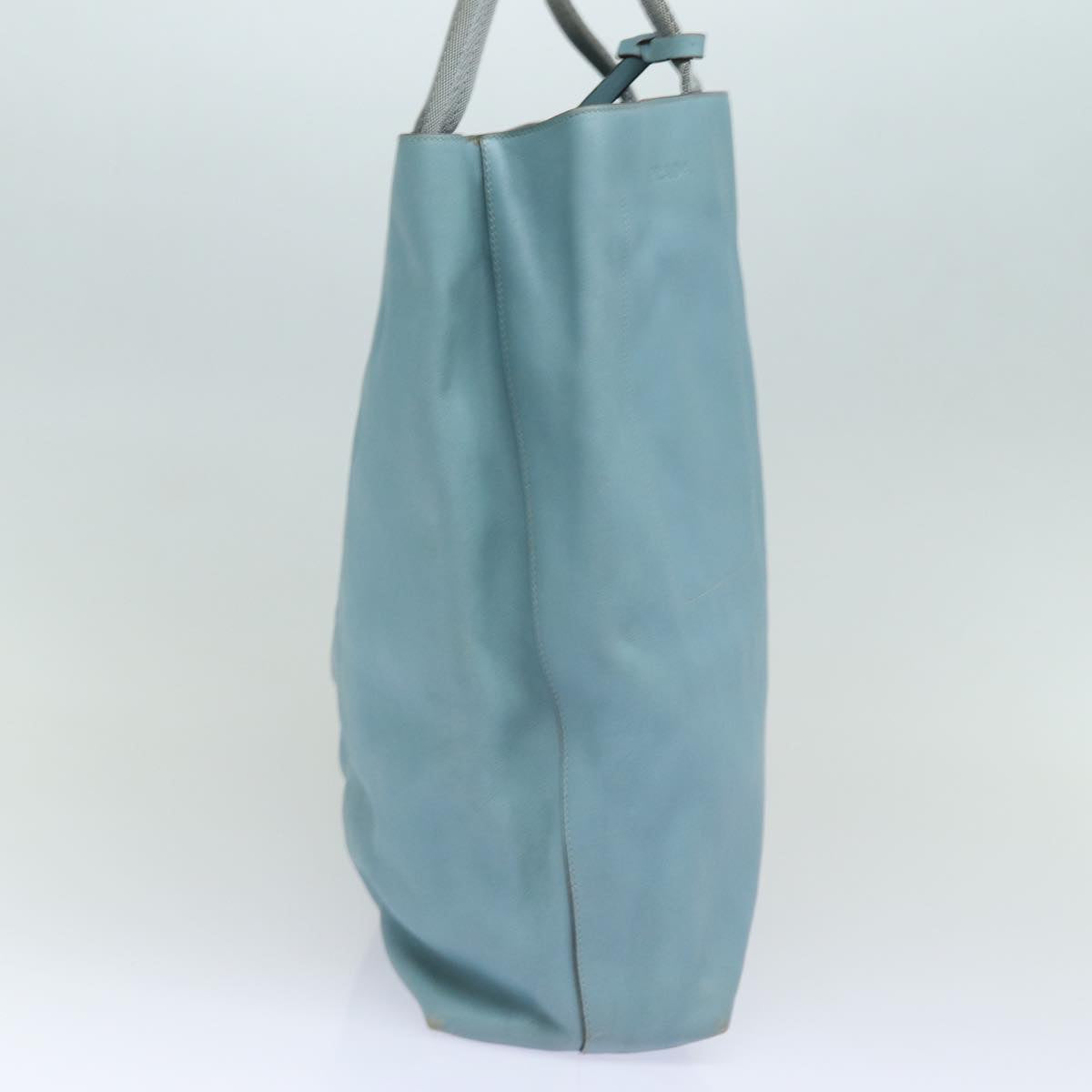 PRADA Leather Shoulder Bag Light Blue Auth