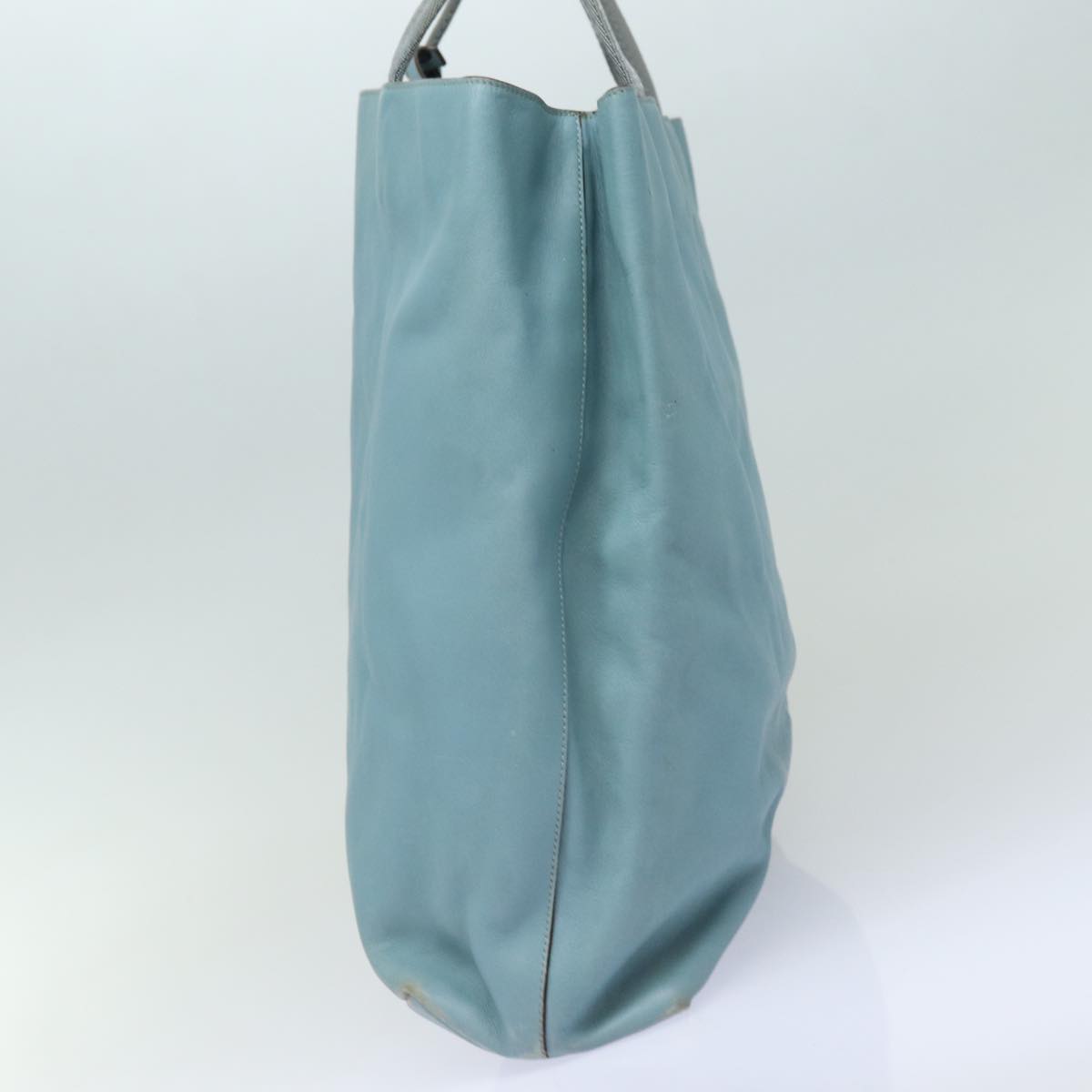 PRADA Leather Shoulder Bag Light Blue Auth
