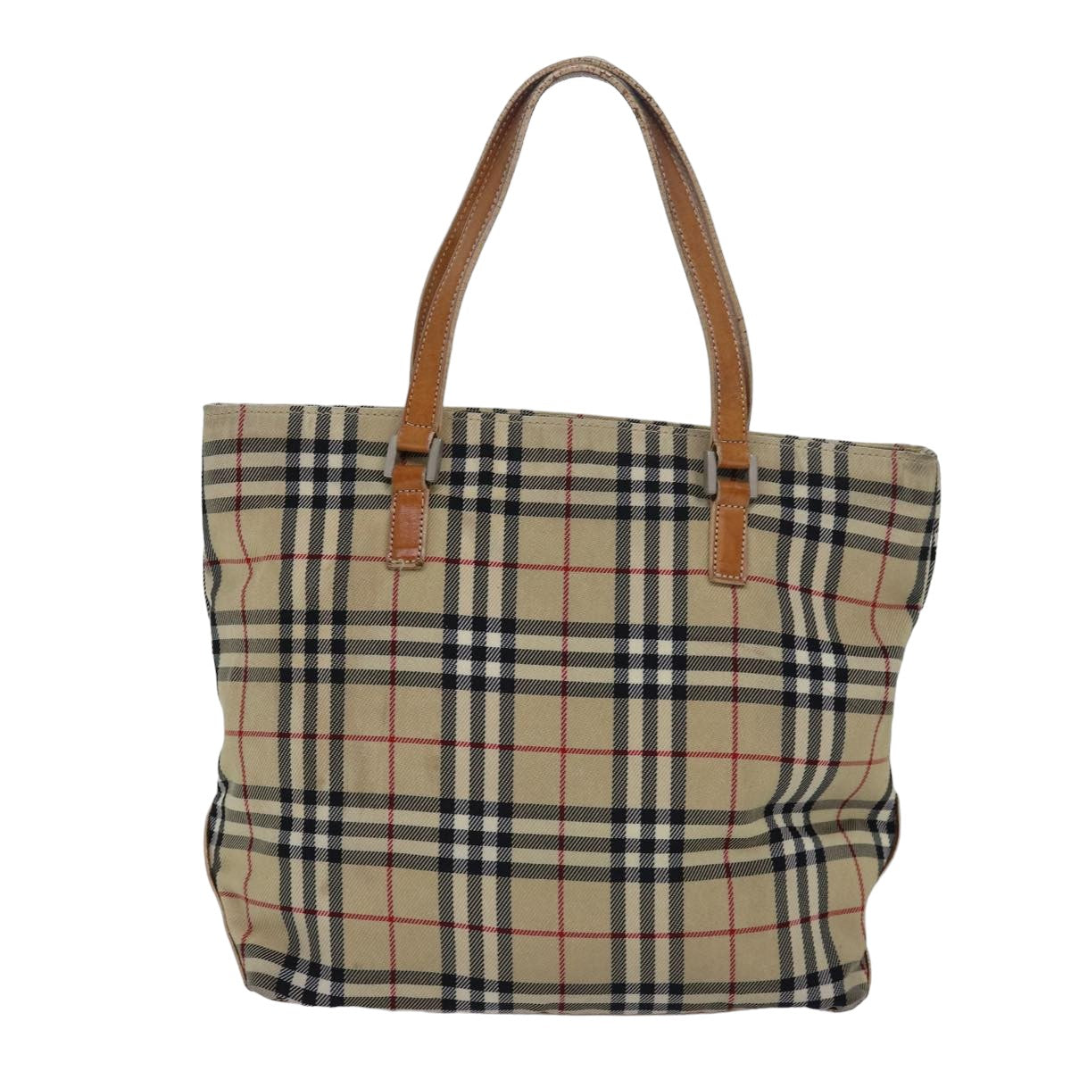 Burberry Nova Check Blue Label Hand Bag Canvas Beige Brown Auth 80165