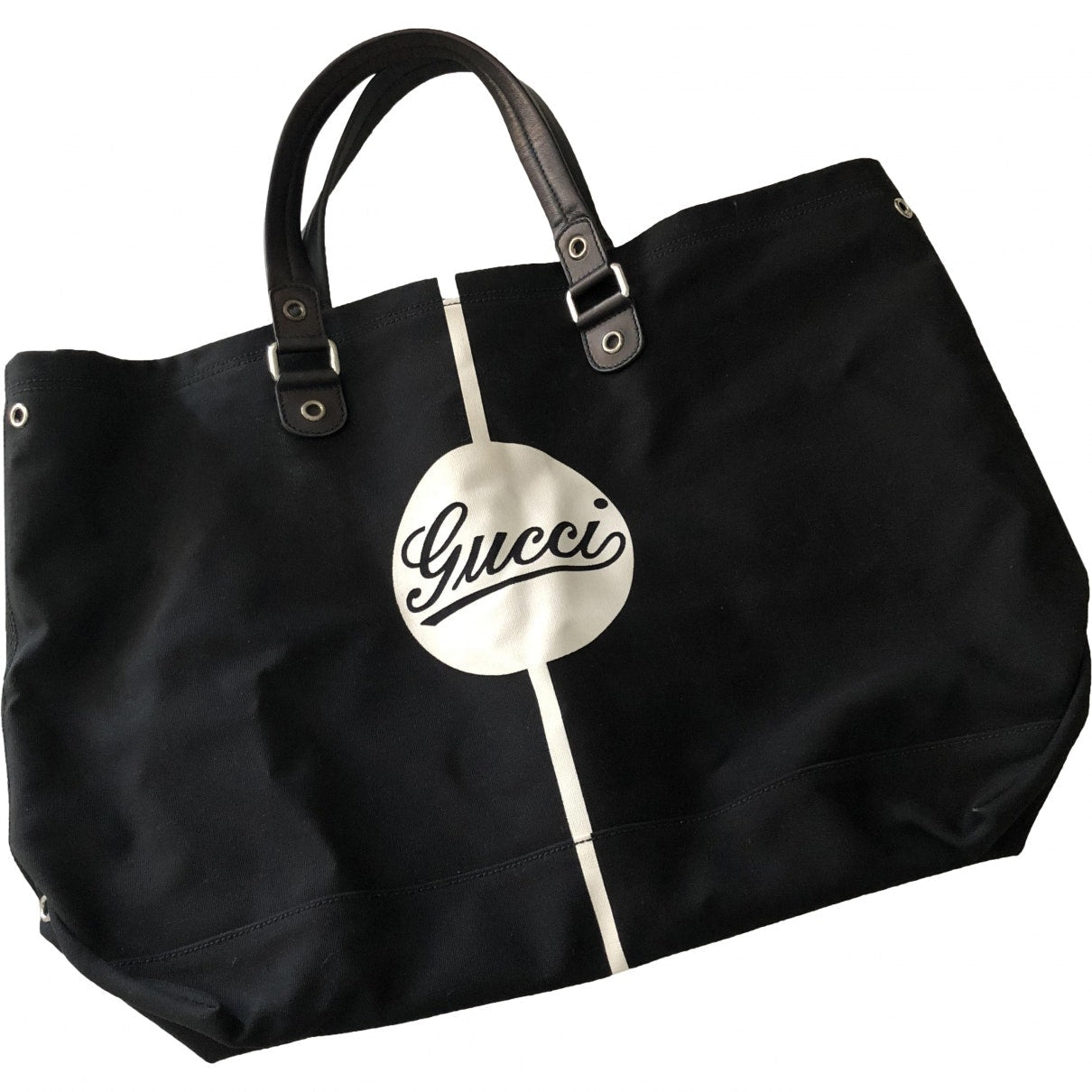 Gucci laundry bag black cloth handbag