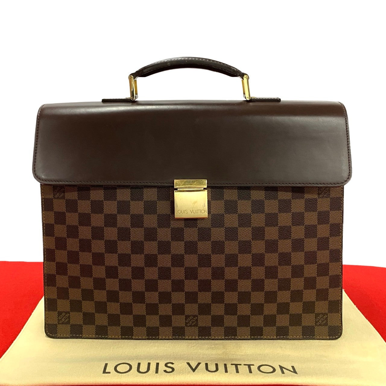 LOUIS VUITTON Business bag leather Brown Damier Altona GM