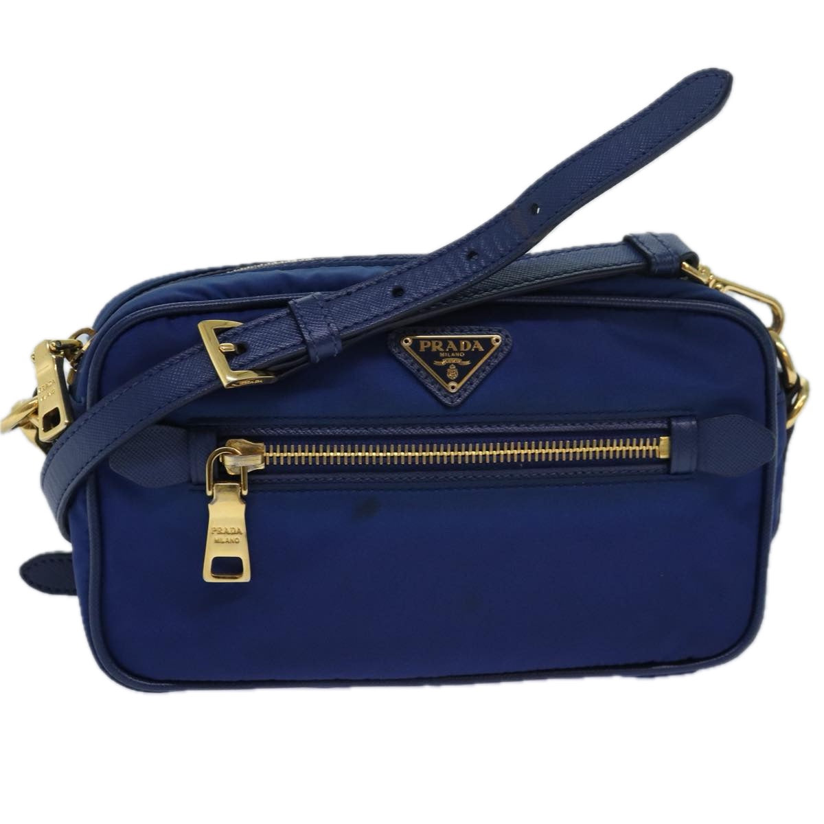 PRADA Shoulder Bag Nylon Blue Auth