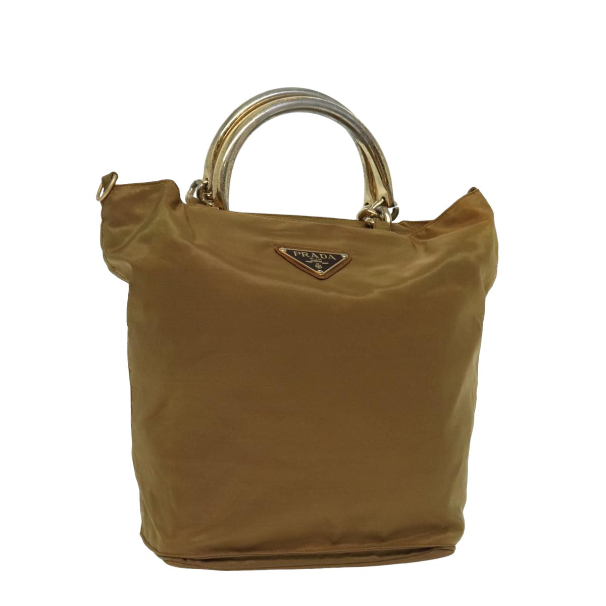 PRADA Shoulder Bag Nylon Brown Auth