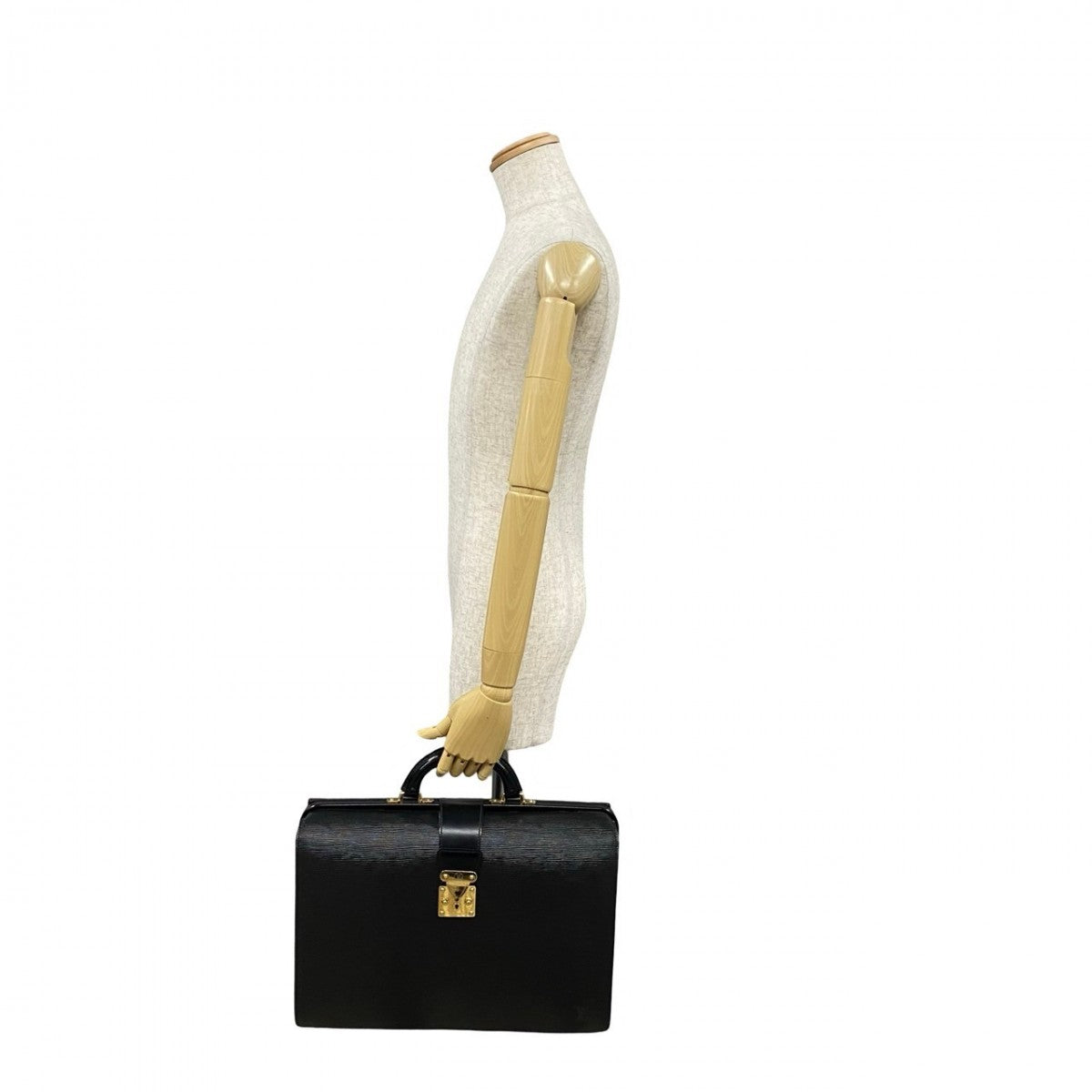 LOUIS VUITTON Business bag leather black Epi Cerviet Fermoire mens