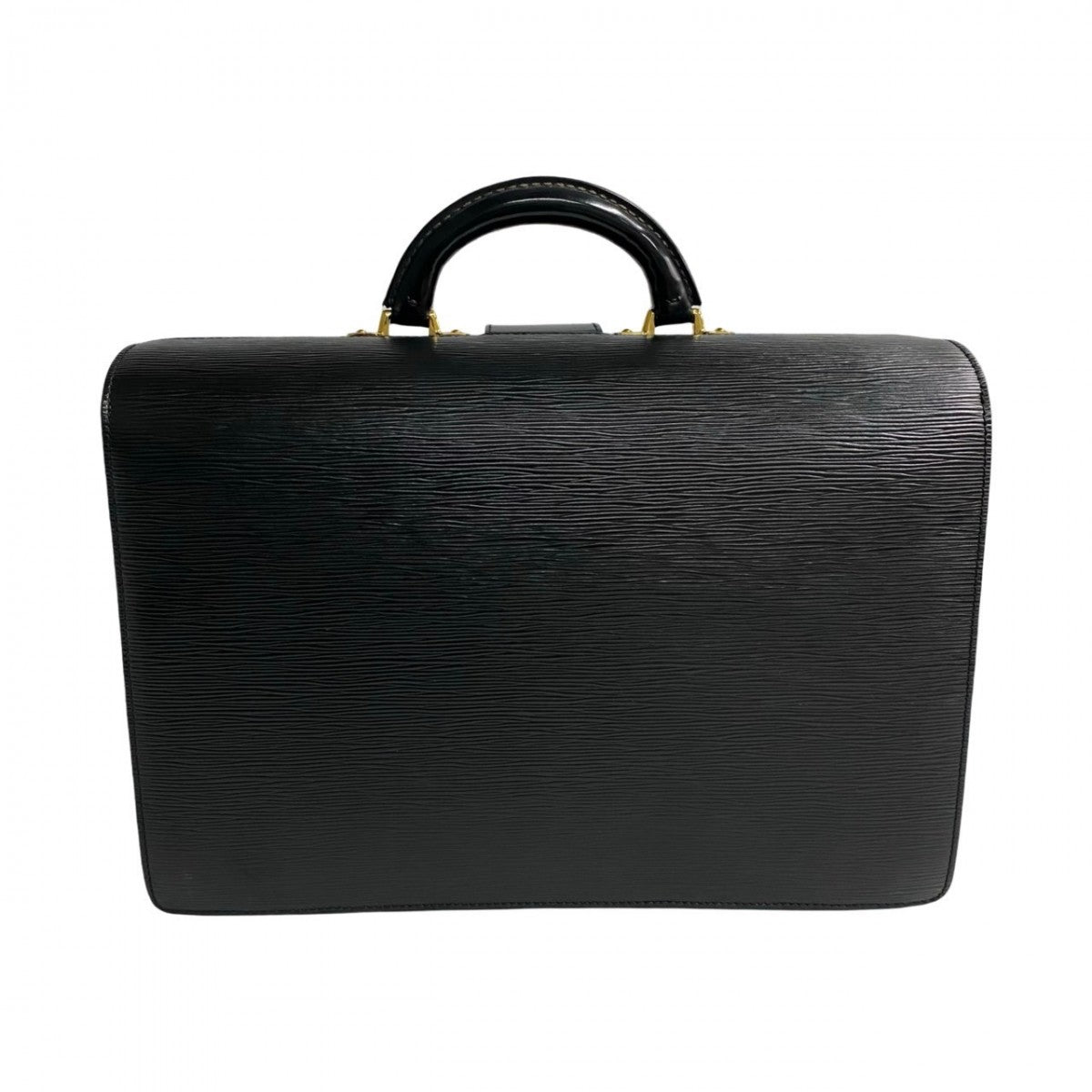 LOUIS VUITTON Business bag leather black Epi Cerviet Fermoire mens